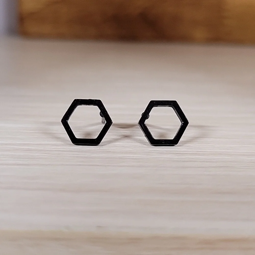 Hexagon Stud Earrings